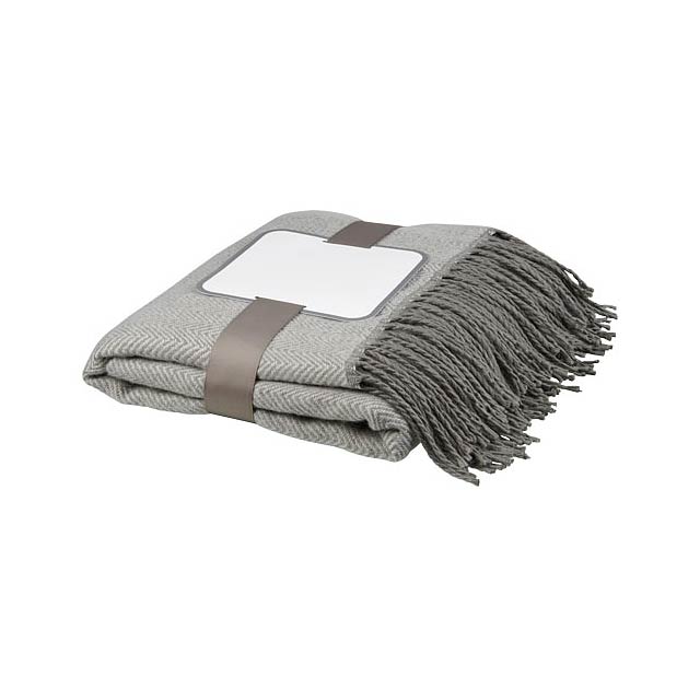 Haven herringbone throw blanket - grey