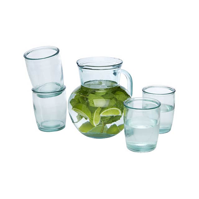 Terazza 5-piece recycled glass set - transparent