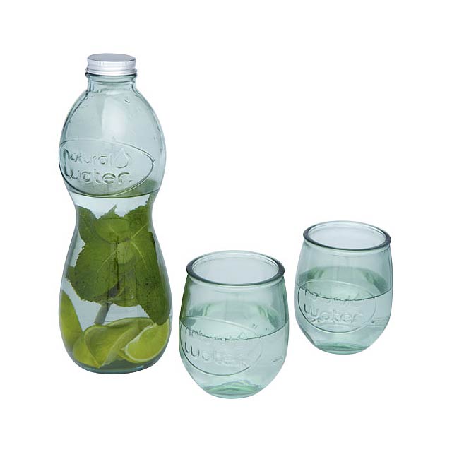 Brisa 3-piece recycled glass set - transparent