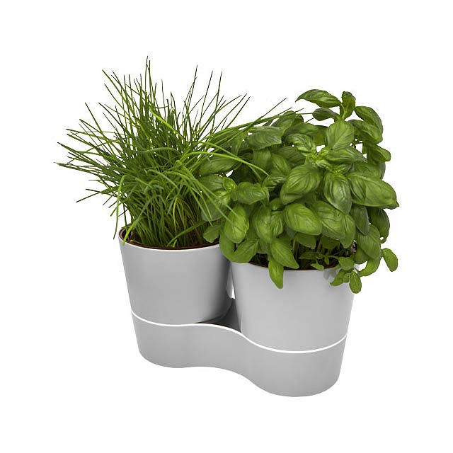 Herbs twin kitchen pot - grey