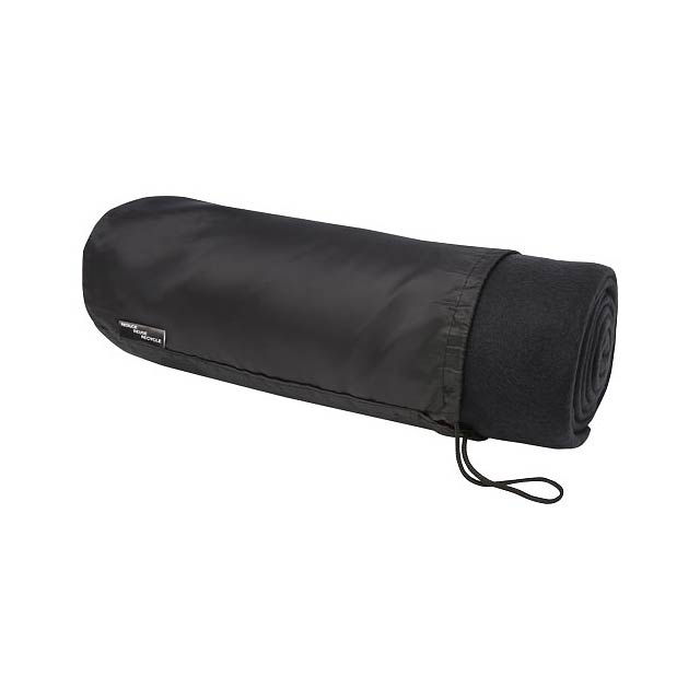 Willow RPET polar fleece blanket - black