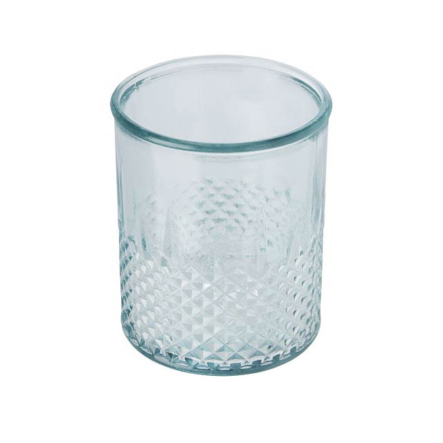 Svícen na čajovou svíčku z recyklovaného skla Estrel - transparentní