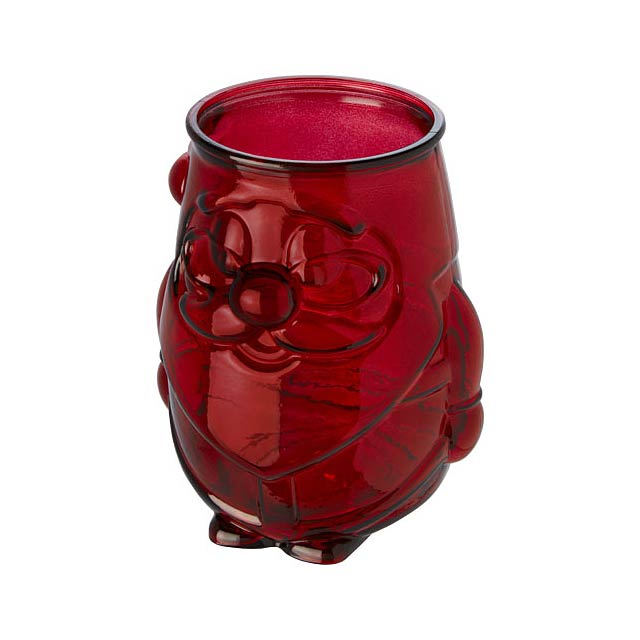 Nouel recycled glass tealight holder - transparent red