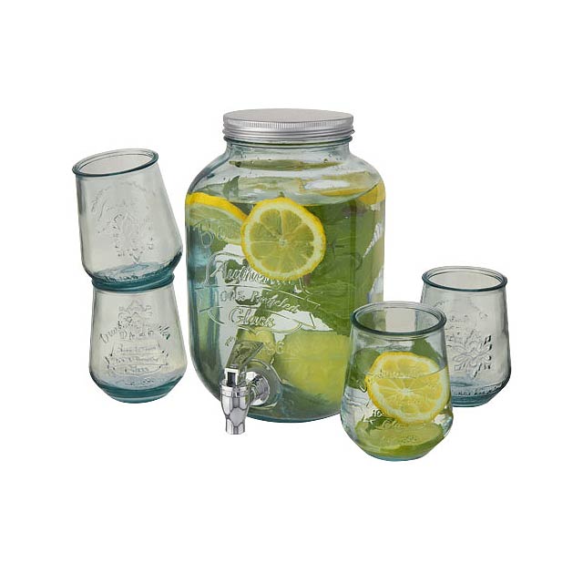 Jardim 5-piece recycled glass set  - transparent