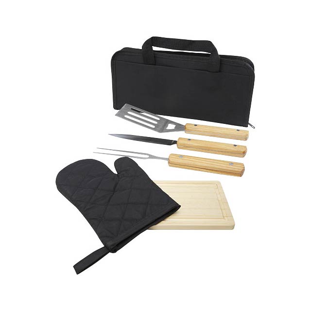 Gratar 5-piece BBQ set - wood