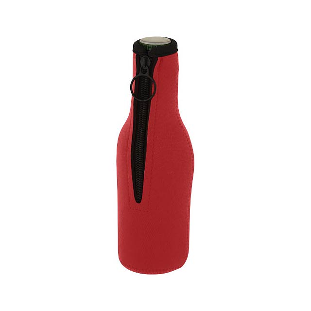 Pouzdro na lahve z recyklovaného neoprenu Fris - transparentná červená