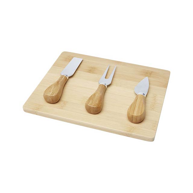 Ement bamboo cheese board and tools - wood