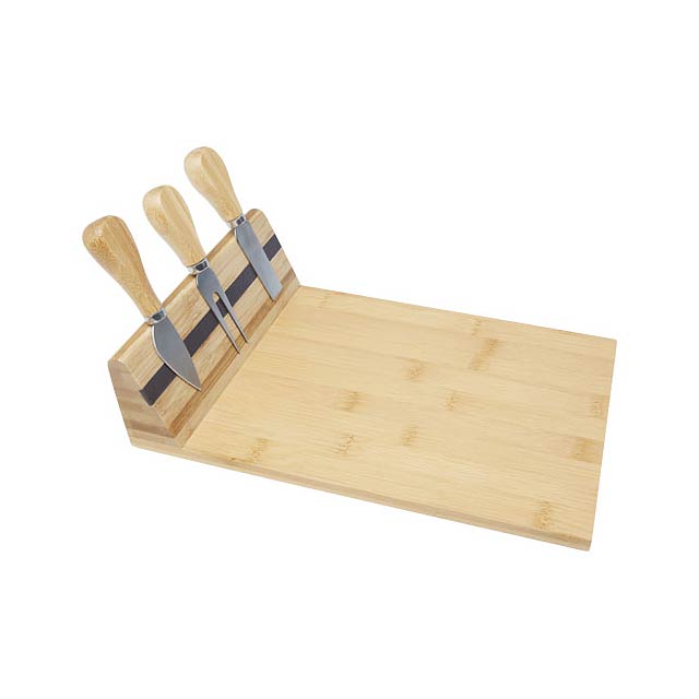 Mancheg bamboo magnetic cheese board and tools - wood