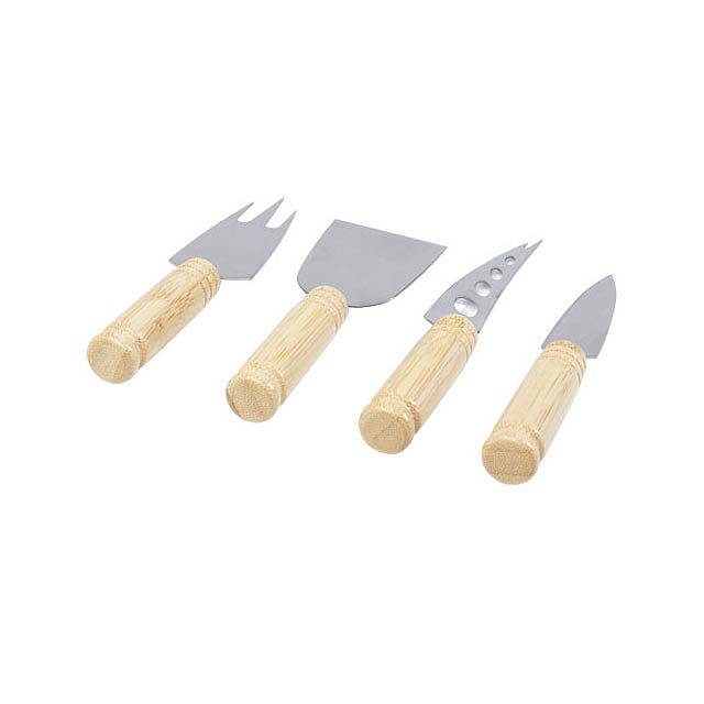 Cheds 4-piece bamboo cheese set - wood