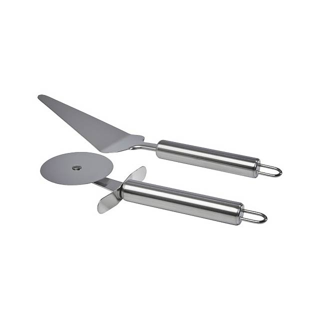 Tagly 2-piece pizza set - silver