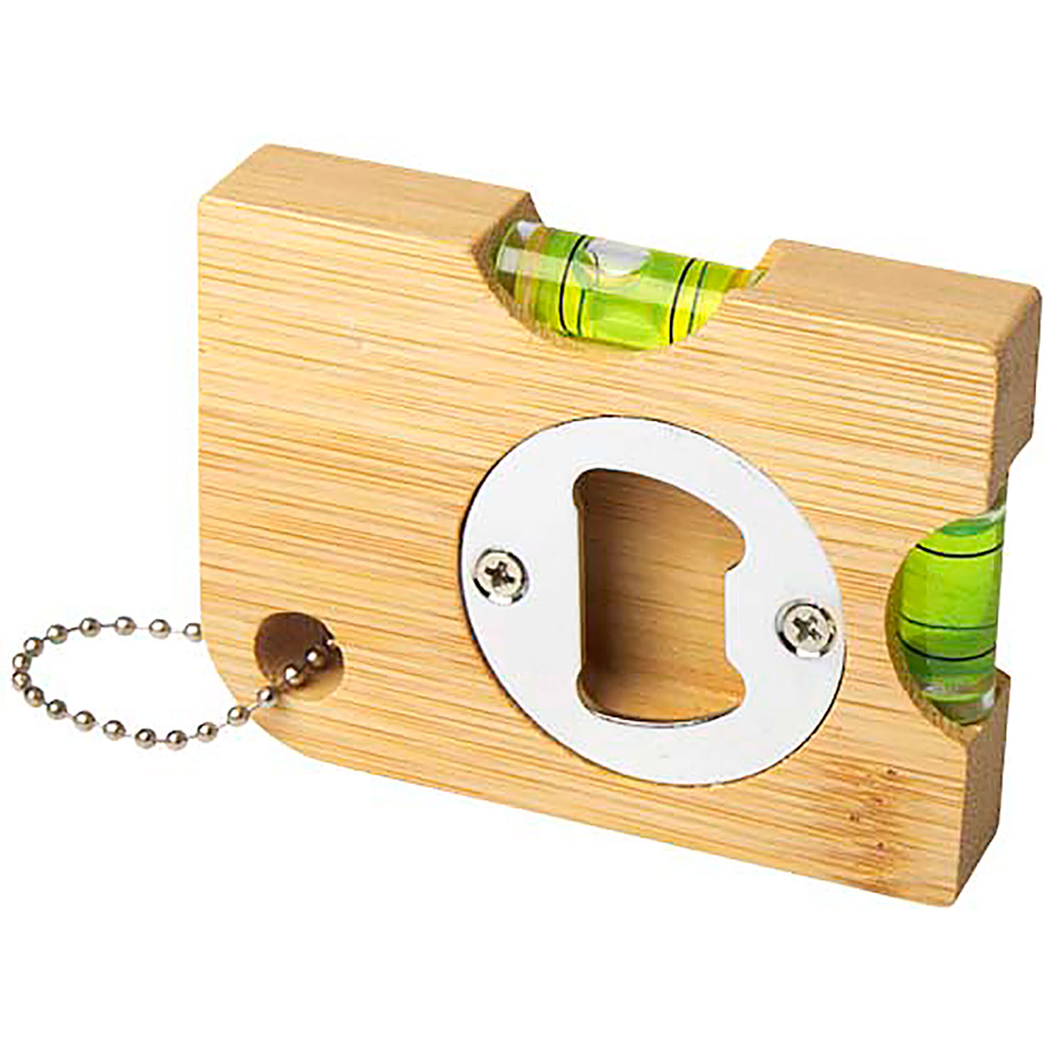Levo Bambus Flaschenöffner mit Wasserwaage  - Beige