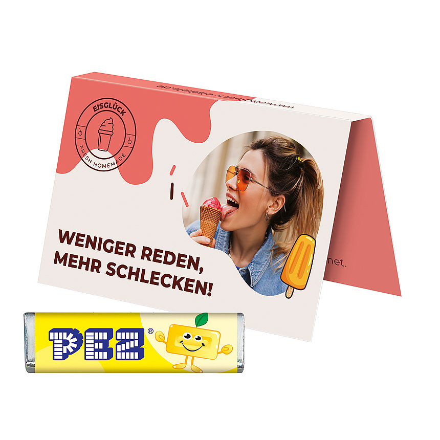 Promotion card, business card format, PEZ candy bar, lemon - Promotion card, business card format, PEZ candy bar, lemon -