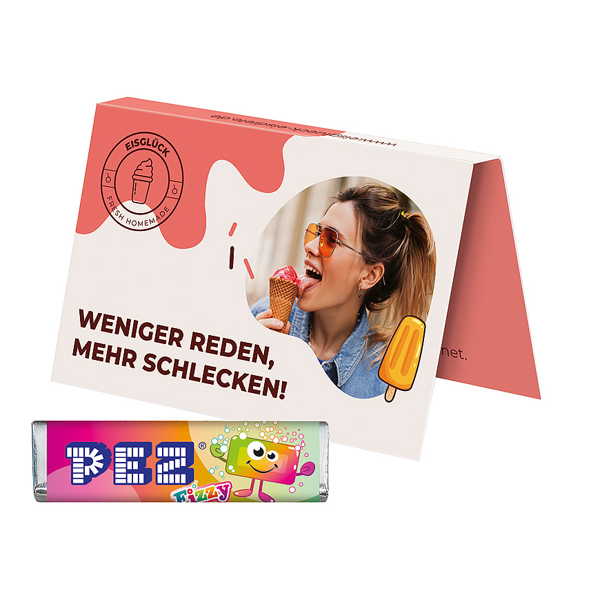 Promotion card, business card format, PEZ candy bar, fizzy - Promotion card, business card format, PEZ candy bar, fizzy -