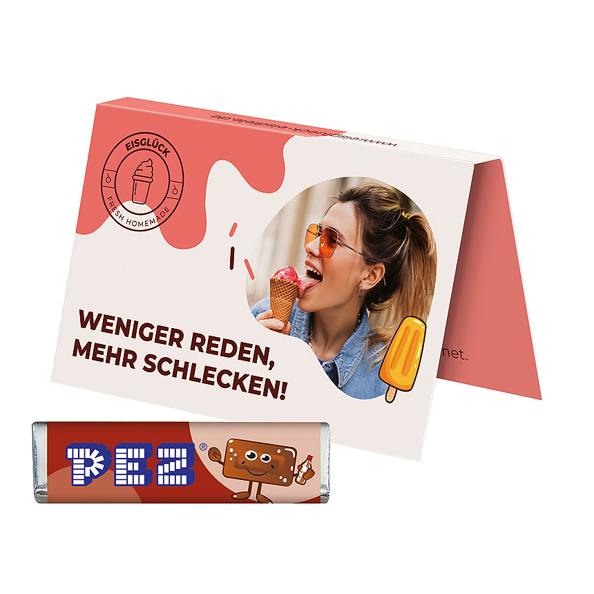 Promotion card, business card format, PEZ candy bar, cola - Promotion card, business card format, PEZ candy bar, cola -