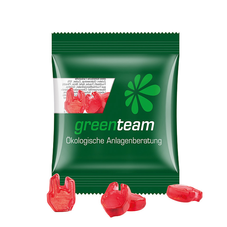 Mini sáček speciální tvary, 10 g, Trolli ovocné gumové bonbóny, kompostovatelná fólie průhledná - transparentní Mini sáček speciální tvary, 10 g, Trolli ovocné gumové bonbóny, kompostovatelná fólie průhledná - transparentní
