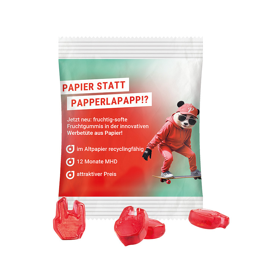 Gumové bonbóny mini sáček 10 g, speciální tvary, recyklovatelný PaperPlus Pro bílý - bílá Gumové bonbóny mini sáček 10 g, speciální tvary, recyklovatelný PaperPlus Pro bílý - bílá