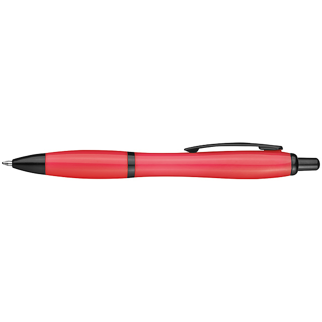 Kuličkové pero s černými prvky - červená