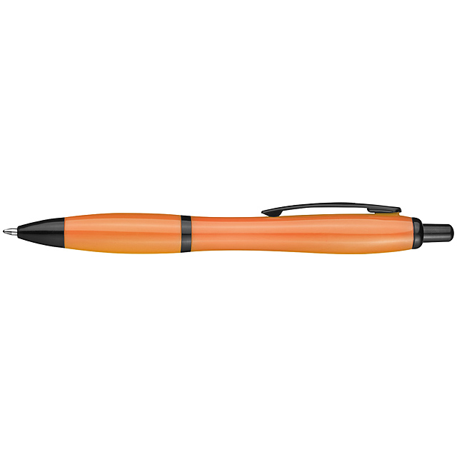 Kugelschreiber mit schwarzen Applikationen - Orange