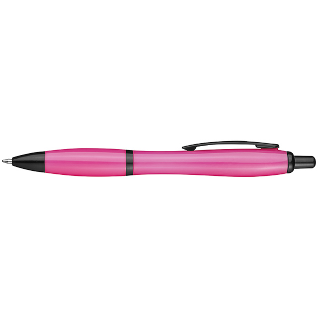 Guľôčkové pero s čiernymi prvkami - ružová