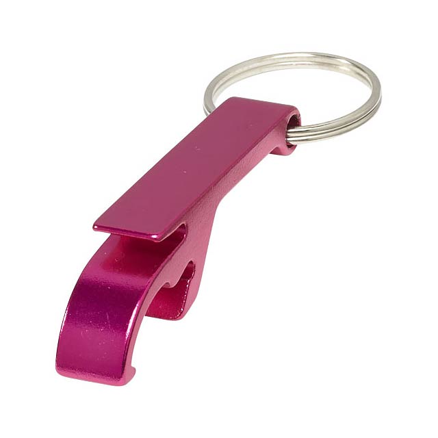 Tao bottle and can opener keychain - fuchsia