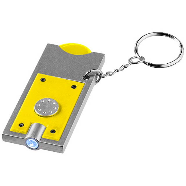 Allegro LED keychain light with coin holder - yellow