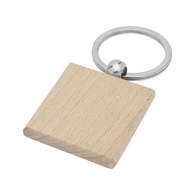 Gioia beech wood squared keychain - wood