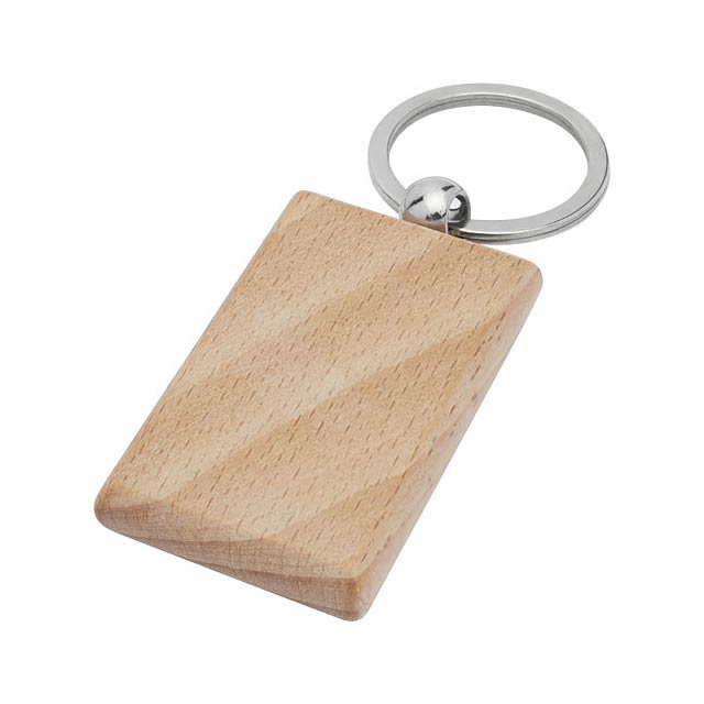 Gian rechteckiger Schlüsselanhänger aus Buchenholz - Holz