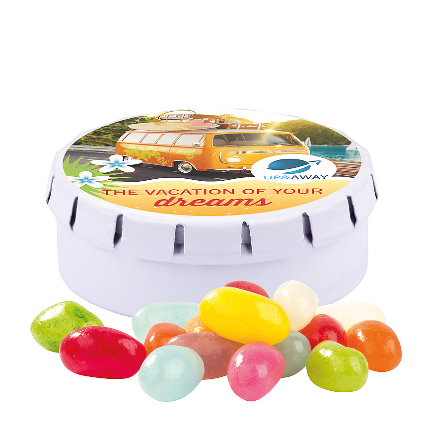 Plechovka s v&iacute;čkem XS, jelly beans - 