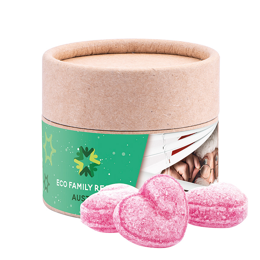 Papírová dóza eco mini, kandovaná svařáková srdíčka - 
