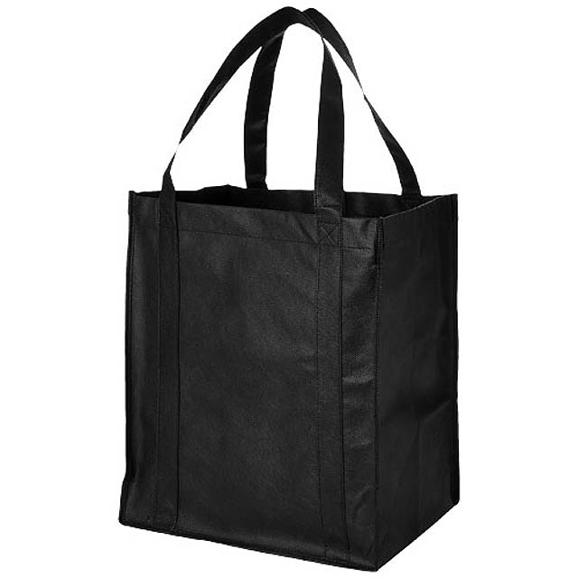 Liberty bottom board non-woven tote bag - black