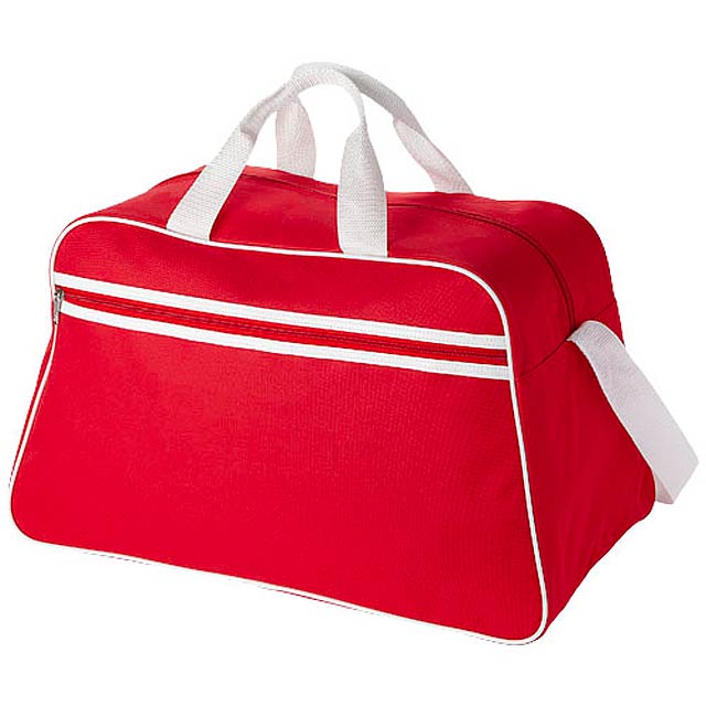San Jose 2-stripe sports duffel bag 30L - red