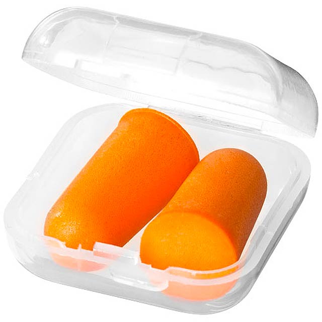 Serenity earplugs with travel case - orange