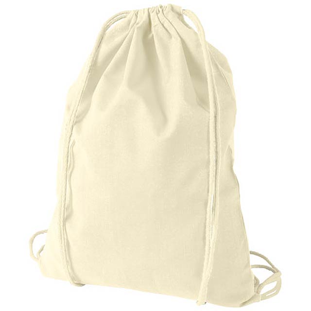 Oregon 100 g/m² cotton drawstring backpack 5L - beige