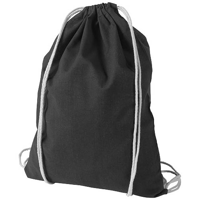 Oregon 100 g/m² cotton drawstring backpack 5L - black