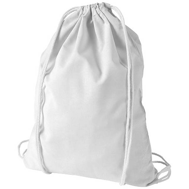 Oregon 100 g/m² cotton drawstring backpack 5L - white