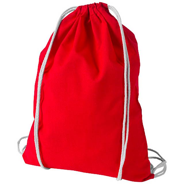 Oregon 100 g/m² cotton drawstring backpack 5L - red