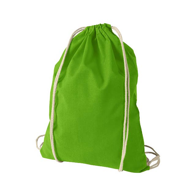 Oregon 100 g/m² cotton drawstring backpack 5L - lime