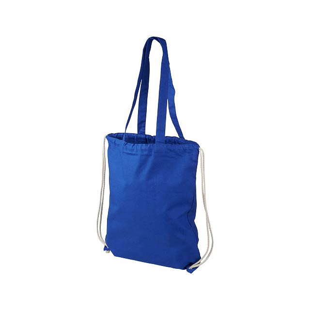 Eliza 240 g/m² cotton drawstring backpack 6L - blue