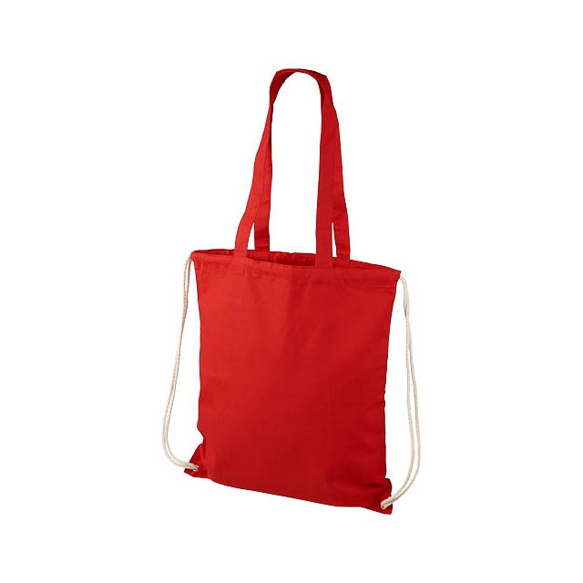 Elizo 240 g/m² bavlněný batoh se stahovací šňůrkou - transparentná červená