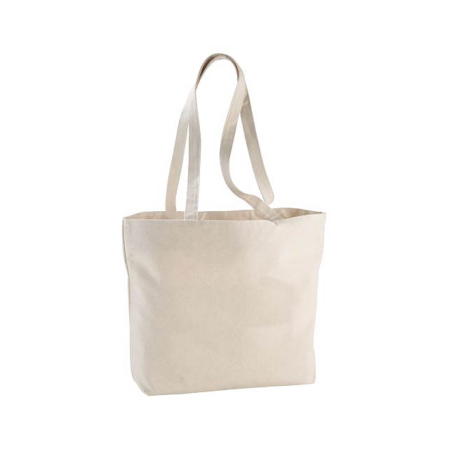 Ningbo 320 g/m² zippered cotton tote bag - beige