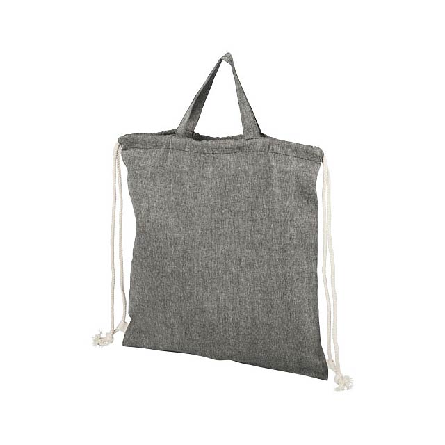 Pheebs šňůrkový batoh z recyklované bavlny 150 g/m². - čierna