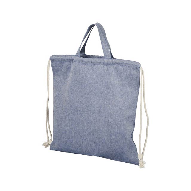 Pheebs batoh se stahovací šňůrkou ze směsi recyklované bavlny a polyesteru 150 g/m² - modrá