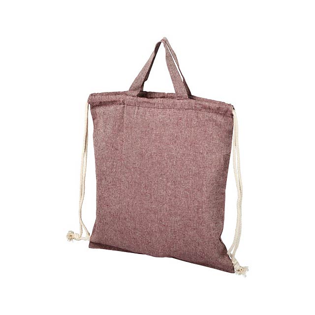 Pheebs batoh se stahovací šňůrkou ze směsi recyklované bavlny a polyesteru 150 g/m² - vínová