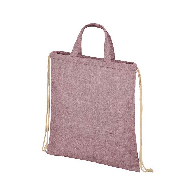 Pheebs šňůrkový batoh ze směsi recyklované bavlny a polyesteru 210 g/m² - vínová