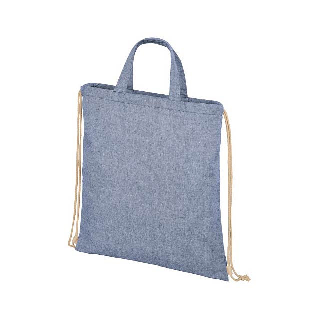 Pheebs šňůrkový batoh ze směsi recyklované bavlny a polyesteru 210 g/m² - modrá