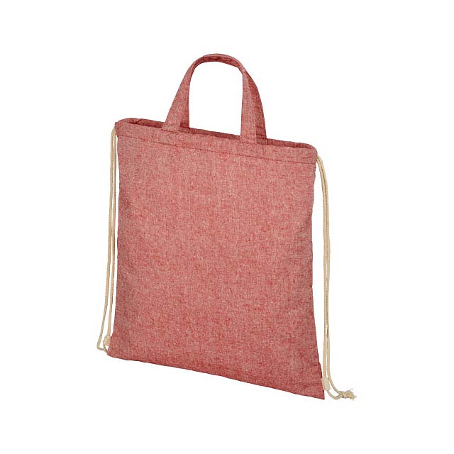 Pheebs šňůrkový batoh ze směsi recyklované bavlny a polyesteru 210 g/m² - červená