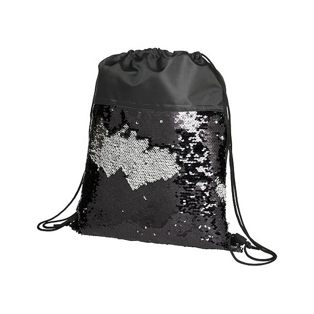 Mermaid Rucksack mit Kordelzug und Pailletten 5L - schwarz