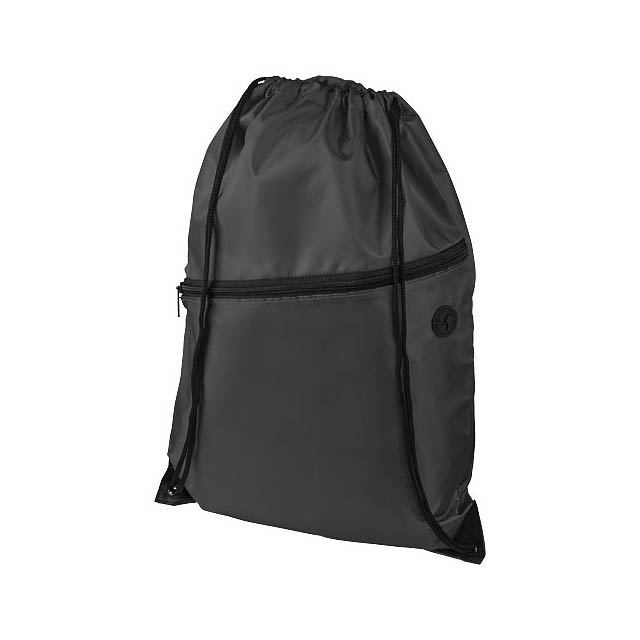 Oriole šňůrkový batoh se zipem - čierna