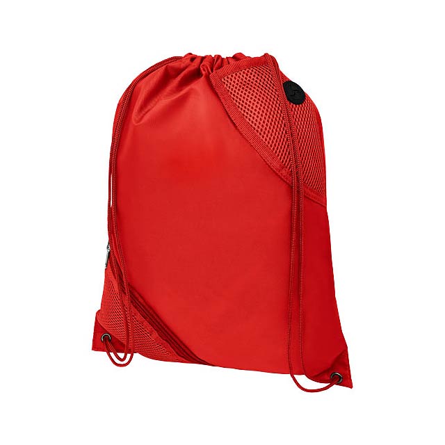 Oriole dvojitý kapesní šnůrkový batoh - transparentní červená