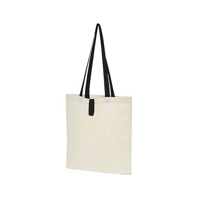 Nevada 100 g/m² cotton foldable tote bag - black